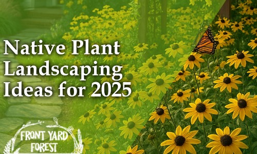 Eco-friendly lawn alternative with clover and wildflowers designed by Front Yard Forest, Lexington, SC